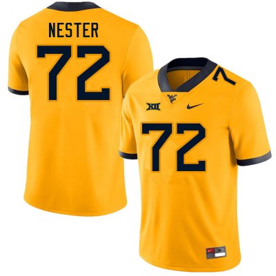 Men's West Virginia Mountaineers NCAA #72 Doug Nester Gold Authentic Nike Stitched College Football Jersey IZ15K48VF